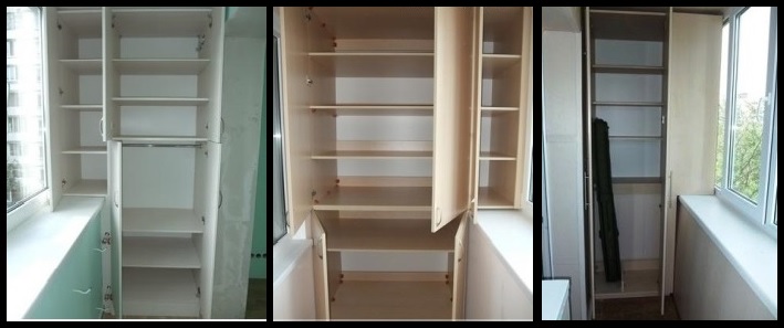 Шкаф для балкона с выносом по подоконнику