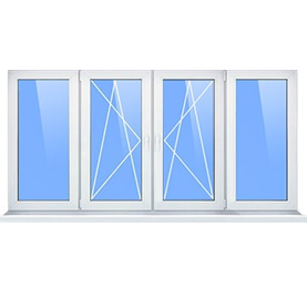 <Балконная рама на 4 части Veka